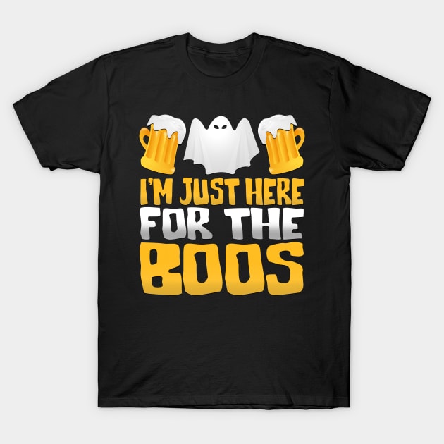 I'm Just Here for the Boos Funny Halloween Beer T-Shirt by TheLostLatticework